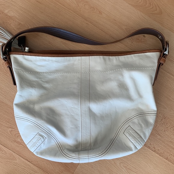 Coach white leather tassel bag - Picture 4 of 6